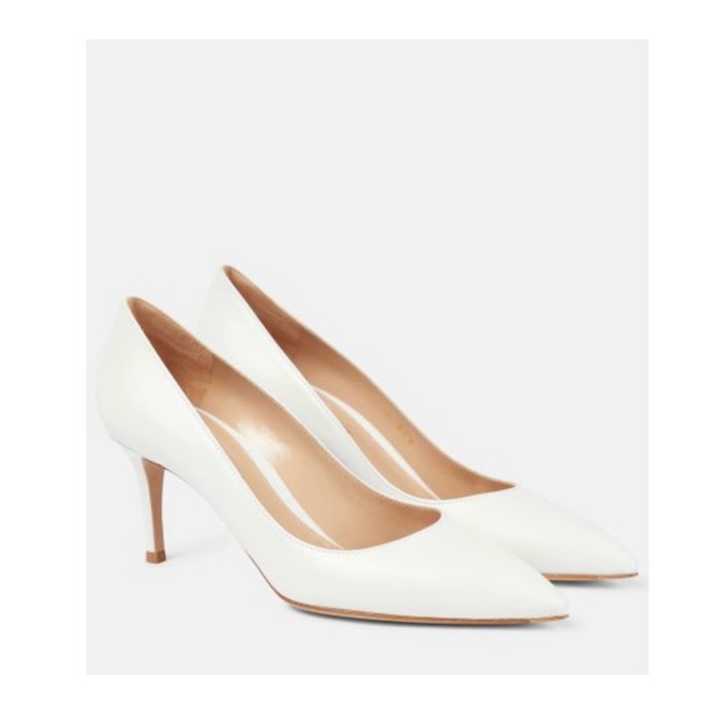 Gianvito Rossi White 70 Leather Pumps